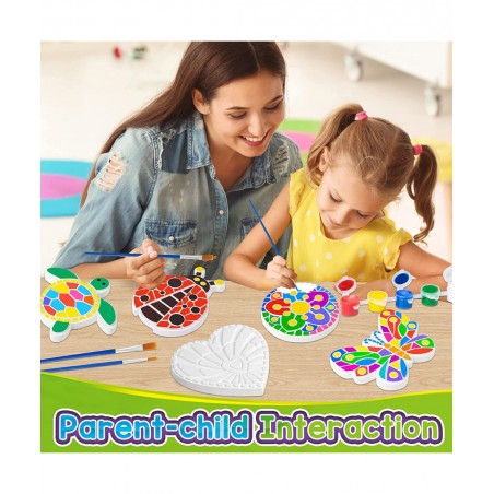 Arts and Crafts Painting Kit for Kids 4-8 6 Pack DIY Kids Plaster Painting Set Indoor & Outdoor Art Decoration Craft Painting...