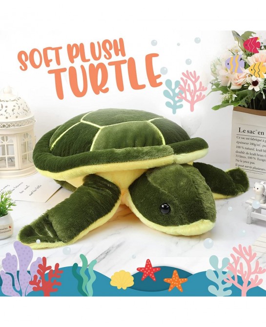 Large Stuffed Turtle Soft Plush Sea Turtle Stuffed Animals Giant Plush Stuffed Turtle Ocean Life Tortoise Throw Pillow Cute T...