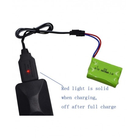 2 Pack 3.6V 700mAh AAA Re-Chargeable Battery Pack with SM-2P Connector Plug and USB Charger Cable for RC Battle Bumper Cars a...