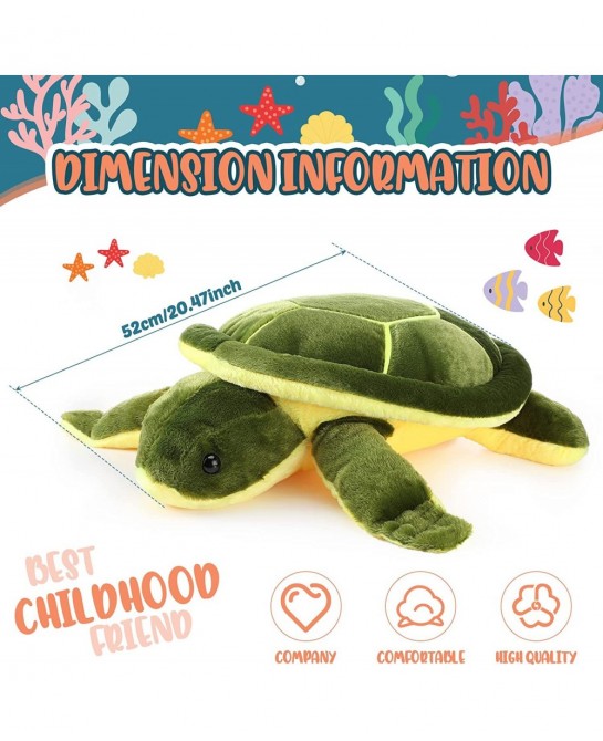 Large Stuffed Turtle Soft Plush Sea Turtle Stuffed Animals Giant Plush Stuffed Turtle Ocean Life Tortoise Throw Pillow Cute T...