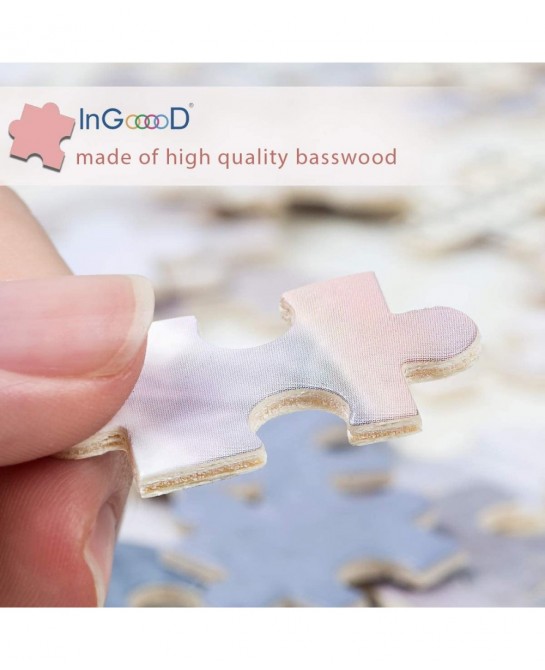 Ingooood- Jigsaw Puzzle 1000 Pieces for Adult- Fantasy Series- The White Peacock_IG-0368 Entertainment Wooden Puzzles Toys $3...