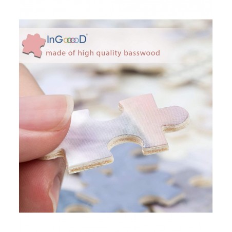 Ingooood- Jigsaw Puzzle 1000 Pieces for Adult- Fantasy Series- The White Peacock_IG-0368 Entertainment Wooden Puzzles Toys $3...