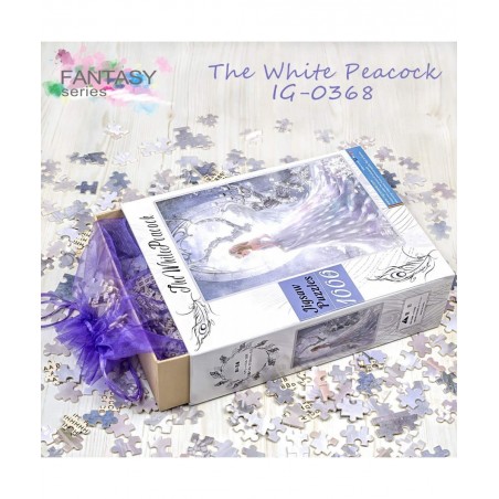 Ingooood- Jigsaw Puzzle 1000 Pieces for Adult- Fantasy Series- The White Peacock_IG-0368 Entertainment Wooden Puzzles Toys $3...