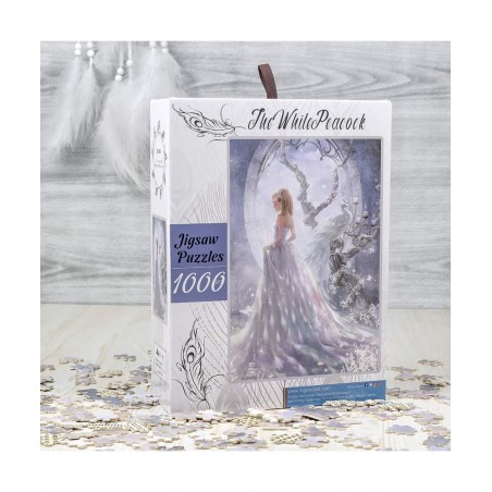 Ingooood- Jigsaw Puzzle 1000 Pieces for Adult- Fantasy Series- The White Peacock_IG-0368 Entertainment Wooden Puzzles Toys $3...