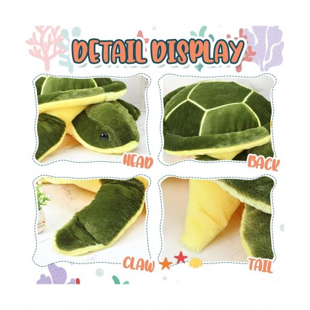 Large Stuffed Turtle Soft Plush Sea Turtle Stuffed Animals Giant Plush Stuffed Turtle Ocean Life Tortoise Throw Pillow Cute T...