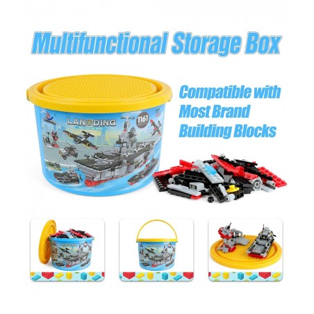 1161 Pieces Aircraft Carrier Building Blocks Set 13 in 1 Military Battleship Model Building Toy Kit with Armored Tank Fighter...