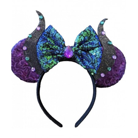 Maleficent Horn Inspired Ears Purple Minnie Ears Halloween minnie ears Rainbow Sparkle Mouse Ears Classic Red Sequin Minnie E...