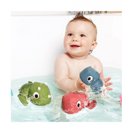 3pcs Baby Bath Toys Floating Wind-up Dinosaurs Swimming Pool Games Cute Kid Bathtub Toys for Toddlers 3 4 5 6 +Years Old Boys...