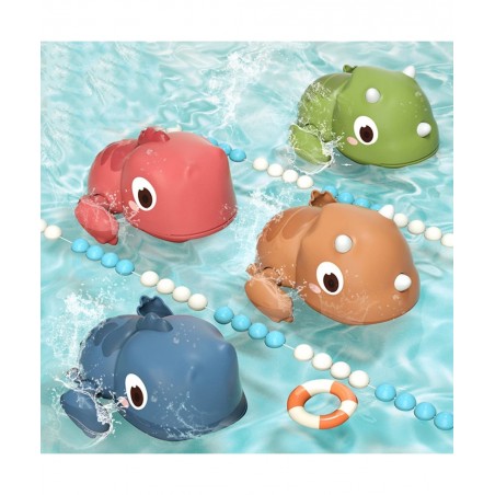 3pcs Baby Bath Toys Floating Wind-up Dinosaurs Swimming Pool Games Cute Kid Bathtub Toys for Toddlers 3 4 5 6 +Years Old Boys...