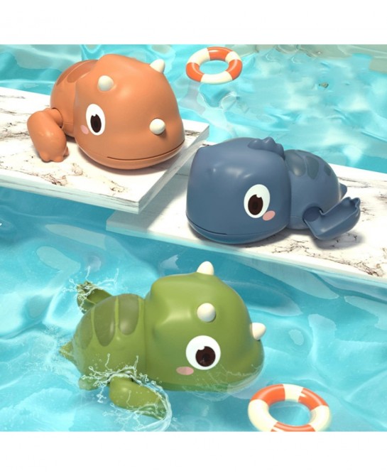 3pcs Baby Bath Toys Floating Wind-up Dinosaurs Swimming Pool Games Cute Kid Bathtub Toys for Toddlers 3 4 5 6 +Years Old Boys...