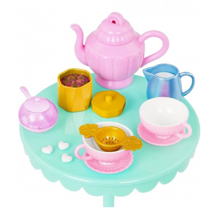 – Rolling Tea Cart Playset – Table & Chairs Furniture Teapot Party Play Food – 14-inch Doll Accessories – Toys for Kids Ages ...