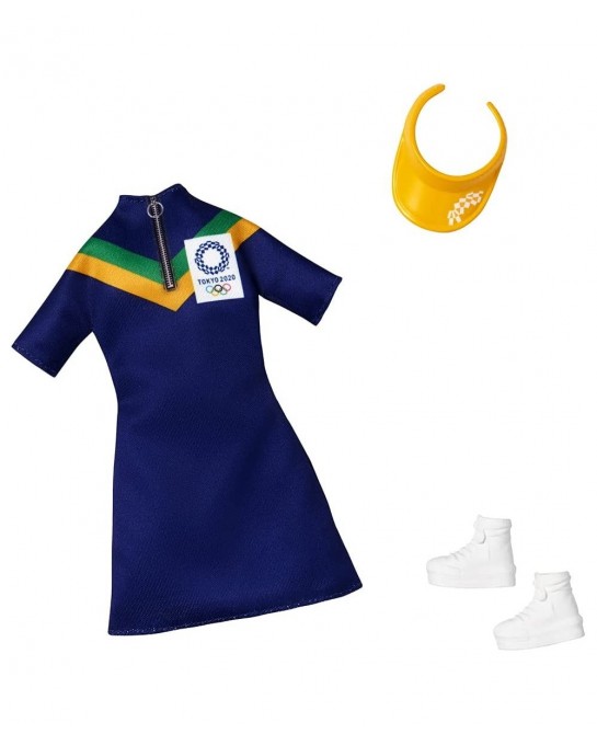 Clothes: Outfit Inspired by Olympic Games Tokyo 2020 Doll Dress with Visor and Sneakers Gift for 3 to 8 Year Olds $14.82 Dolls