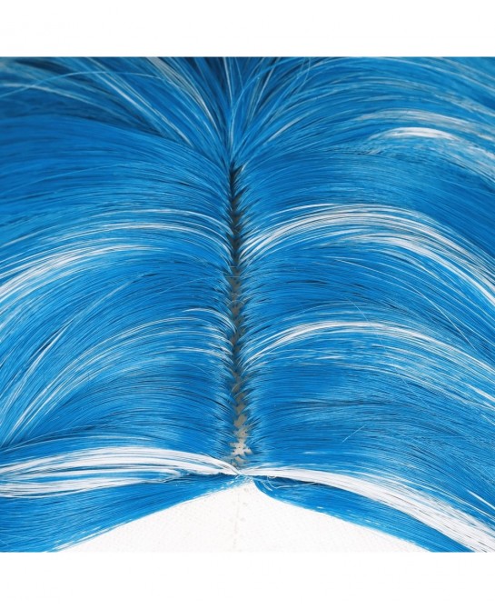 Colored Blue mix Grey Cosplay Wig with Face Sticker for Girls Addison+Wig Cap $39.35 Kids' Dress-Up Accessories