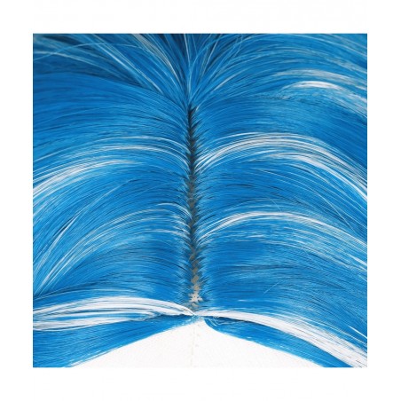 Colored Blue mix Grey Cosplay Wig with Face Sticker for Girls Addison+Wig Cap $39.35 Kids' Dress-Up Accessories
