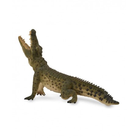 Wildlife Nile Crocodile Leaping with Movable Jaw Toy Figure - Authentic Hand Painted Model $24.77 Kids' Play Animal Figures
