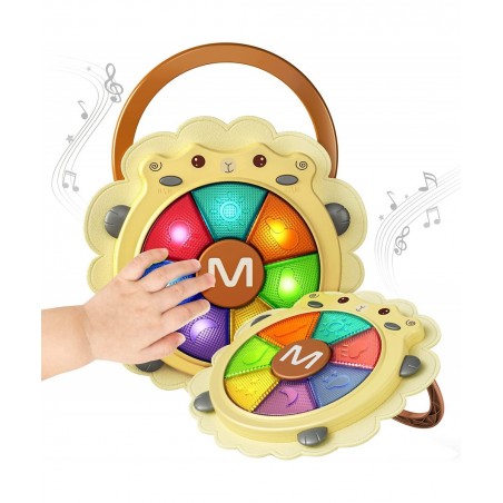 Baby Musical Drum Toy Light Up Toys with Sound and Light Musical Instrument Game Sensory Activity Toys Learning Educational K...