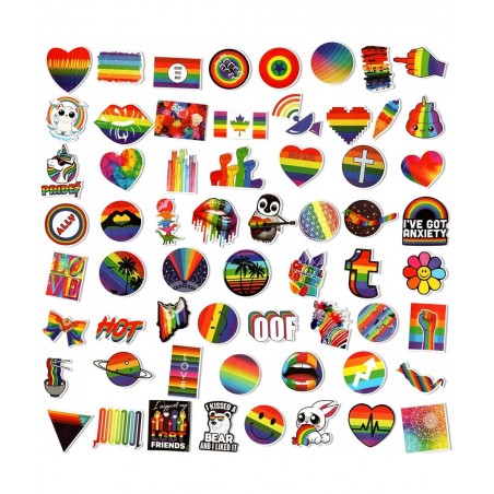 100 Pieces Rainbow Stickers for Kids Pride Stickers for Water Bottles Laptop Decoration Waterproof LGBTQ Stickers Bright Tech...