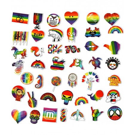 100 Pieces Rainbow Stickers for Kids Pride Stickers for Water Bottles Laptop Decoration Waterproof LGBTQ Stickers Bright Tech...