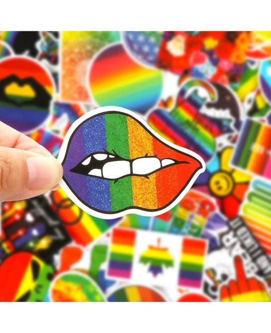 100 Pieces Rainbow Stickers for Kids Pride Stickers for Water Bottles Laptop Decoration Waterproof LGBTQ Stickers Bright Tech...