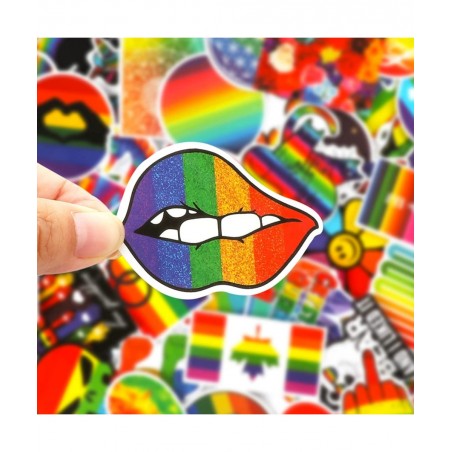 100 Pieces Rainbow Stickers for Kids Pride Stickers for Water Bottles Laptop Decoration Waterproof LGBTQ Stickers Bright Tech...