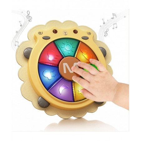 Baby Musical Drum Toy Light Up Toys with Sound and Light Musical Instrument Game Sensory Activity Toys Learning Educational K...