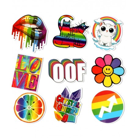 100 Pieces Rainbow Stickers for Kids Pride Stickers for Water Bottles Laptop Decoration Waterproof LGBTQ Stickers Bright Tech...