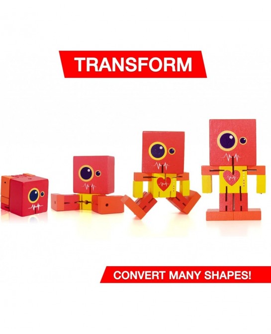 Wooden Robot Toy cubebot Toy cubebot Cube Toy Puzzle cubebot Micro Stacking Wood Robots Fidget Bots Wooden Robot Puzzle Toy R...
