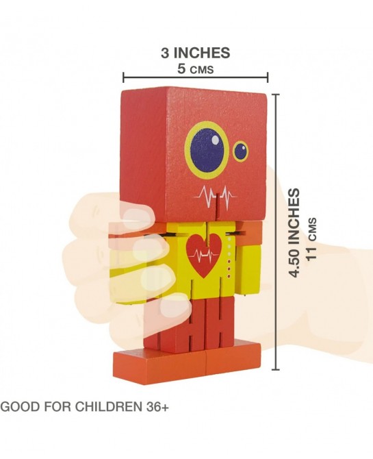 Wooden Robot Toy cubebot Toy cubebot Cube Toy Puzzle cubebot Micro Stacking Wood Robots Fidget Bots Wooden Robot Puzzle Toy R...
