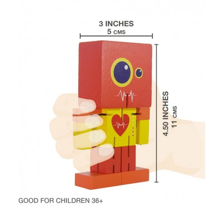 Wooden Robot Toy cubebot Toy cubebot Cube Toy Puzzle cubebot Micro Stacking Wood Robots Fidget Bots Wooden Robot Puzzle Toy R...