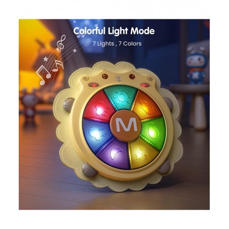 Baby Musical Drum Toy Light Up Toys with Sound and Light Musical Instrument Game Sensory Activity Toys Learning Educational K...