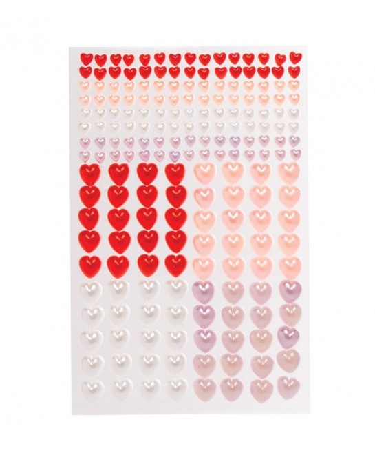 AT408 Heart Self-Adhesive Pearls - Pack of 200 Assorted Jewel Sticker Craft Embellishments for Kids Arts and Crafts Decoratin...