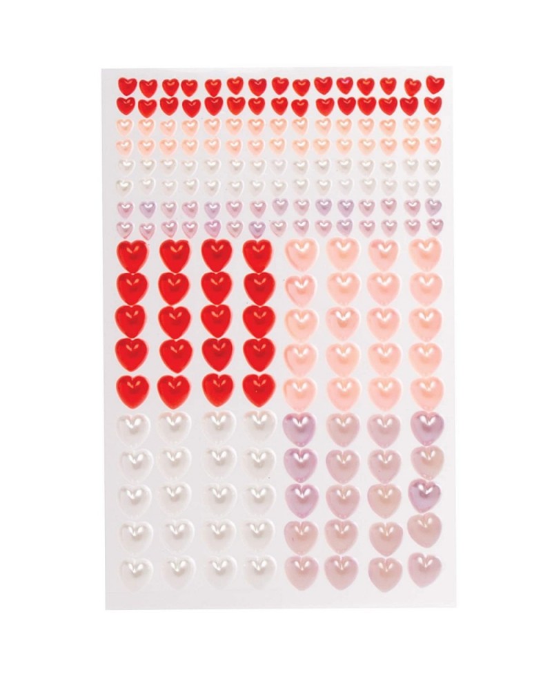 AT408 Heart Self-Adhesive Pearls - Pack of 200 Assorted Jewel Sticker Craft Embellishments for Kids Arts and Crafts Decoratin...