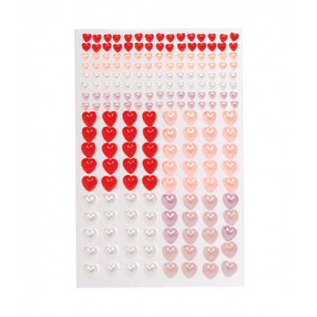 AT408 Heart Self-Adhesive Pearls - Pack of 200 Assorted Jewel Sticker Craft Embellishments for Kids Arts and Crafts Decoratin...