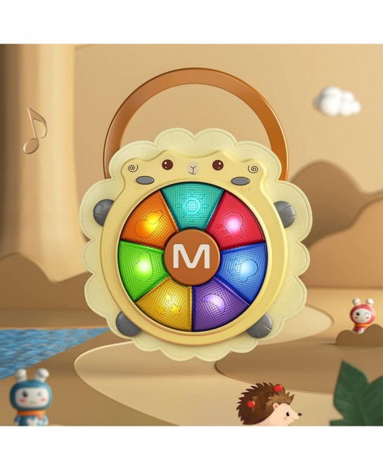 Baby Musical Drum Toy Light Up Toys with Sound and Light Musical Instrument Game Sensory Activity Toys Learning Educational K...