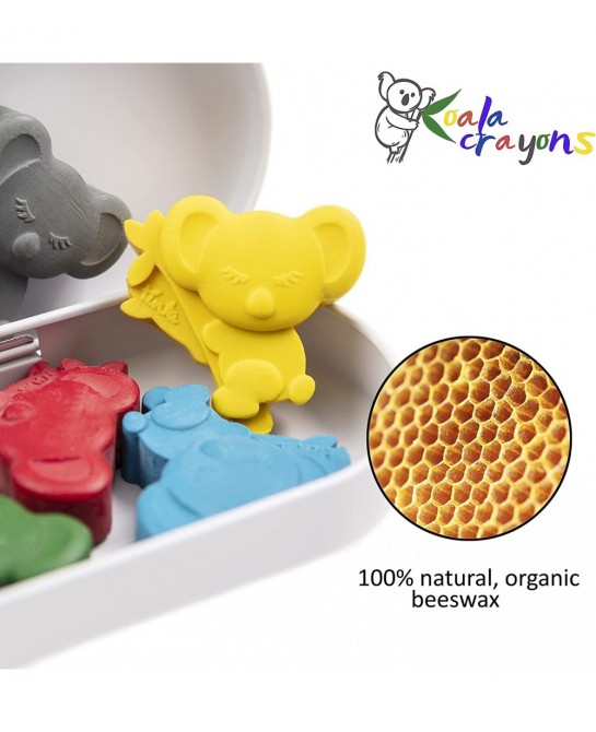 Beeswax Crayons - Mess Free Coloring For Toddlers - Crayons For Toddlers Ages 2-4 - 6 Vibrant Koalas - Gifts For Kids- Washab...