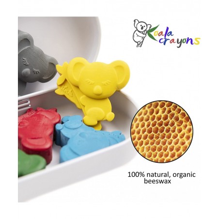 Beeswax Crayons - Mess Free Coloring For Toddlers - Crayons For Toddlers Ages 2-4 - 6 Vibrant Koalas - Gifts For Kids- Washab...