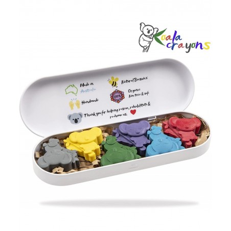 Beeswax Crayons - Mess Free Coloring For Toddlers - Crayons For Toddlers Ages 2-4 - 6 Vibrant Koalas - Gifts For Kids- Washab...