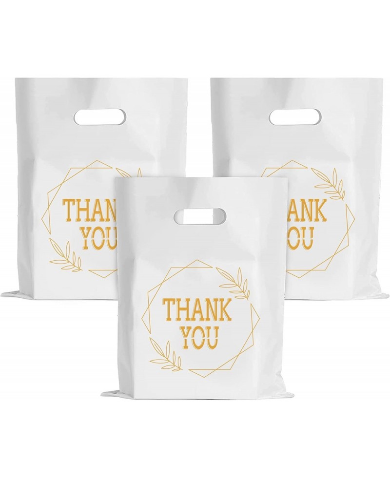 100 PCS Thank You Plastic Bags with Handles 6x7.8inch Merchandise Bags Party Favor Goodie Bags Mini Gift Bags Candy Cookie Tr...