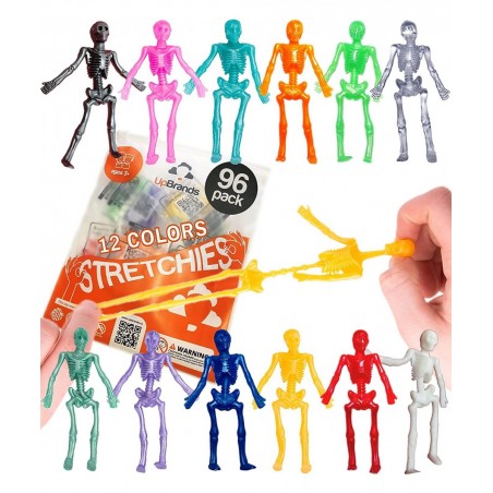 96 Party Favors for Kids Stretchy Skeleton Bulk Set 8 Colors Kit for Birthday Halloween Goodie Bags Easter Egg Basket Pinata ...