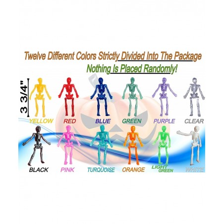 96 Party Favors for Kids Stretchy Skeleton Bulk Set 8 Colors Kit for Birthday Halloween Goodie Bags Easter Egg Basket Pinata ...