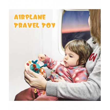 Toddler Travel Toys Montessori Toys for Babies 6-12 Months Food-Grade Silicone Pull String Sensory Toys Teething Toys for Bab...