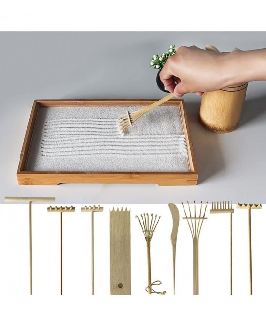 9pcs Mini Zen Garden Rake Sets Tabletop Zen Garden Sandbox Tools Zen Garden Accessory for Home Office(Wood) $15.83 Sandboxes ...