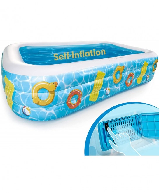 Inflatable Above Pool for Adults Kids - Kiddie Pool 120" x 72" x 22" Inflatable Above Ground Swimming Pool Thickened Family I...