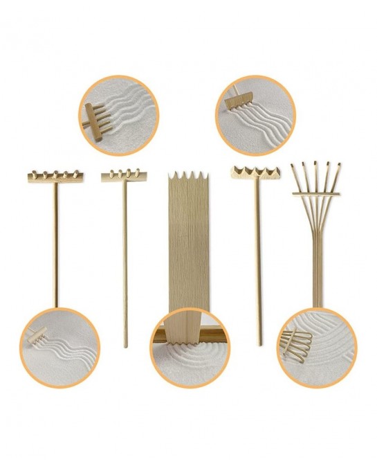9pcs Mini Zen Garden Rake Sets Tabletop Zen Garden Sandbox Tools Zen Garden Accessory for Home Office(Wood) $15.83 Sandboxes ...