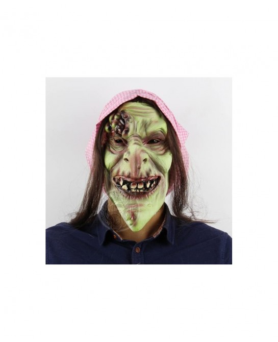 Old Woman Witch Mask Latex Halloween Witch Mask Scary Horror Cosplay Costume for Halloween Party Costume Decorations Zombie E...