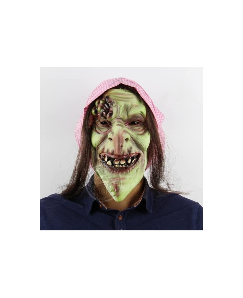 Old Woman Witch Mask Latex Halloween Witch Mask Scary Horror Cosplay Costume for Halloween Party Costume Decorations Zombie E...