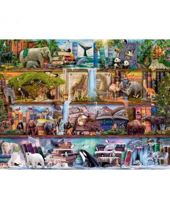 Aimee Stewart: Wild Kingdom Shelves-2000 Piece Jigsaw Puzzle $55.88 Jigsaw Puzzles