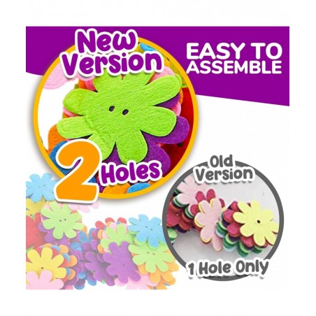 GoodyKing Flower Craft Kit for Kids - Art and Craft Make Your Own Button Felt Flowers Vase Project for Boys and Girls - Schoo...
