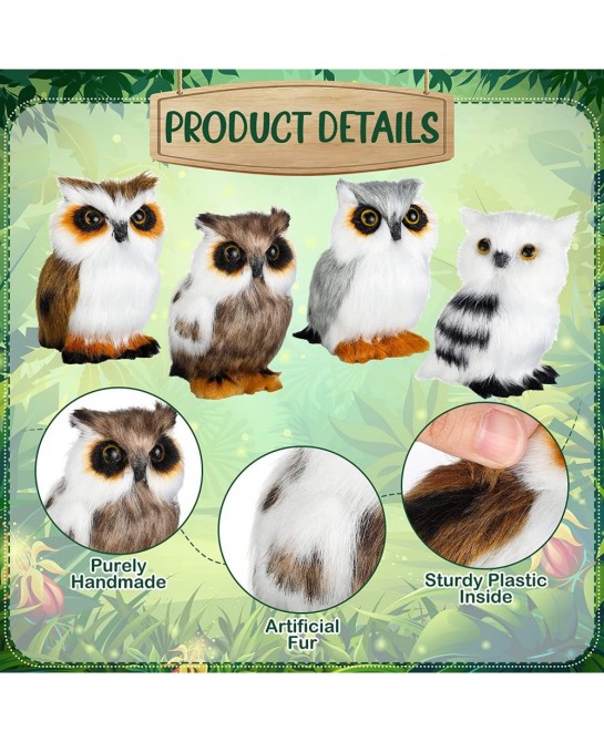 8 Pieces Mini Stuffed Owl Plush Toy 3.2 Inch Soft Owl Stuffed Animal Gray Snowy Owl Plush White Owl Decor for Christmas Holid...