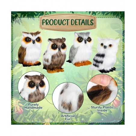 8 Pieces Mini Stuffed Owl Plush Toy 3.2 Inch Soft Owl Stuffed Animal Gray Snowy Owl Plush White Owl Decor for Christmas Holid...